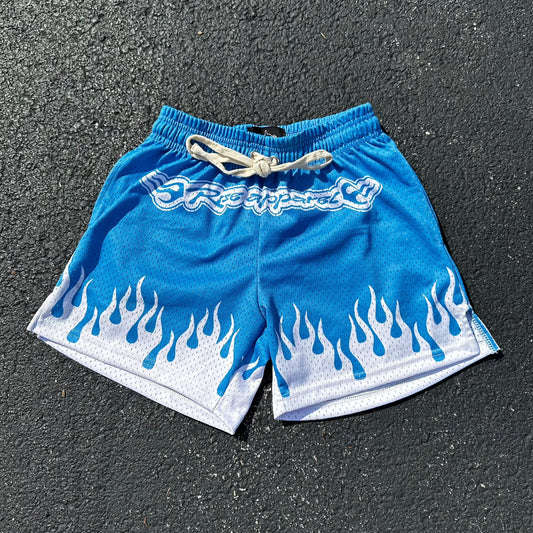 Rise Apparel blue flame mesh shorts